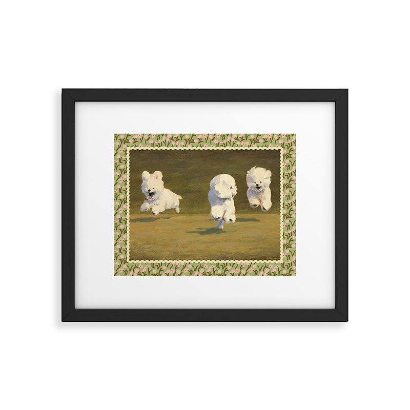 Three Dogs Running Framed Art Print Gallery Image 5