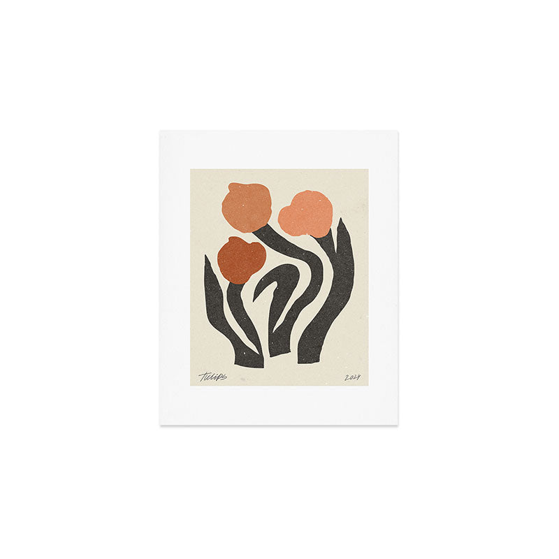 Tulips | modern floral artwork 02 Art Print Gallery Image 1