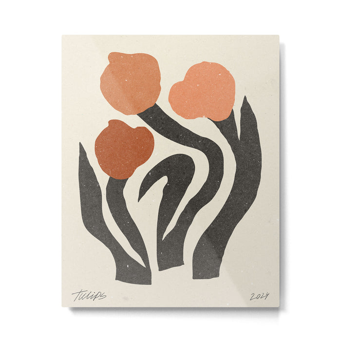 Tulips | modern floral artwork 02 Metal Print Gallery Image 1