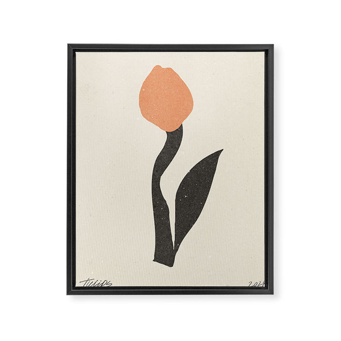 Tulips. Modern flowers art 01 Framed Canvas Print Gallery Image 1