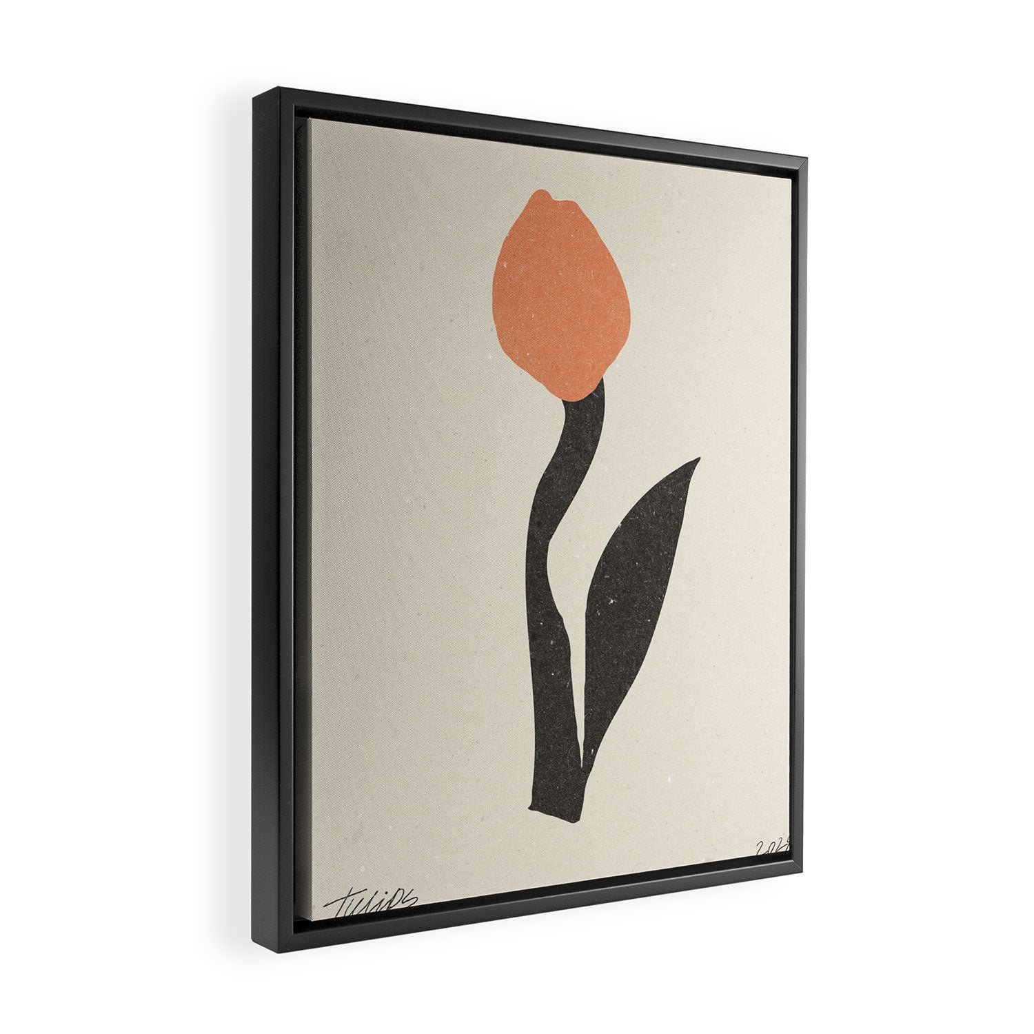 Tulips. Modern flowers art 01 Framed Canvas Print Gallery Image 2