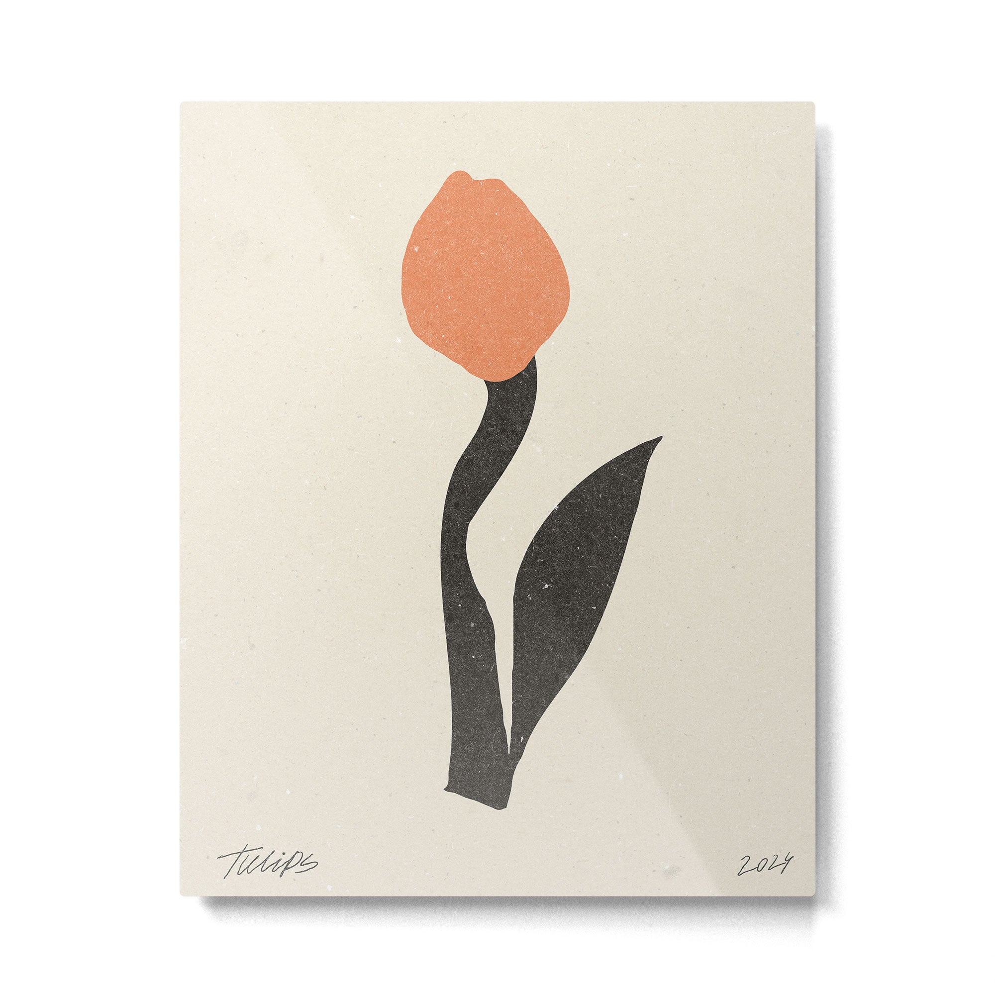 Tulips. Modern flowers art 01 Metal Print Gallery Image 4