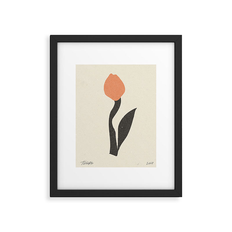 Tulips. Modern flowers art 01 Framed Art Print Gallery Image 5