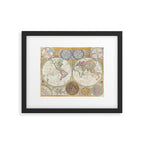 ancient map of the world Framed Art Print Gallery Image 5