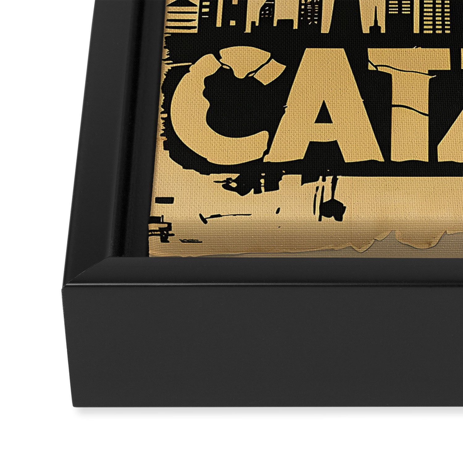Catzilla vintage poster Framed Canvas Print Gallery Image 3