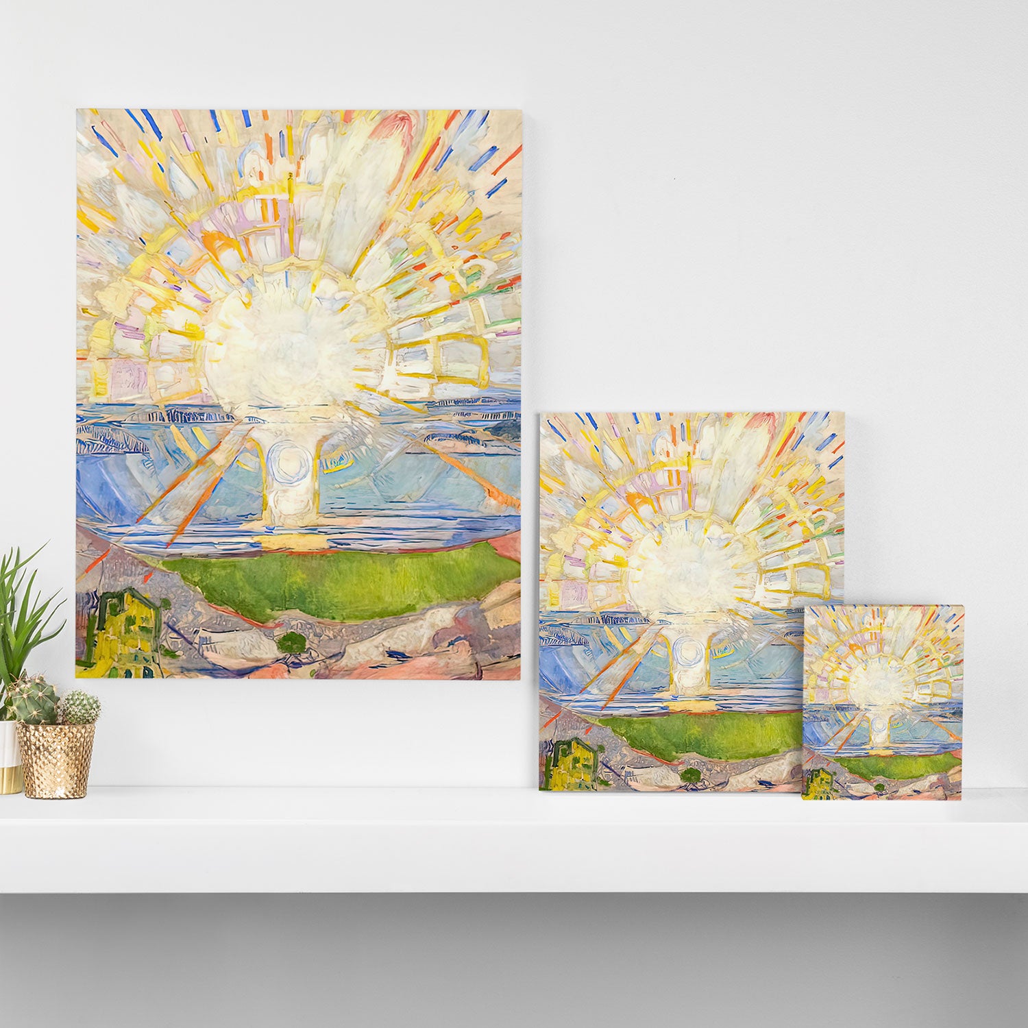 Edvard Munch the sun enhanced with artificial intelligence Canvas Print Gallery Image 3