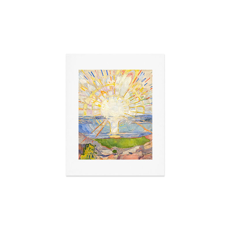 Edvard Munch the sun enhanced with artificial intelligence Art Print Gallery Image 1