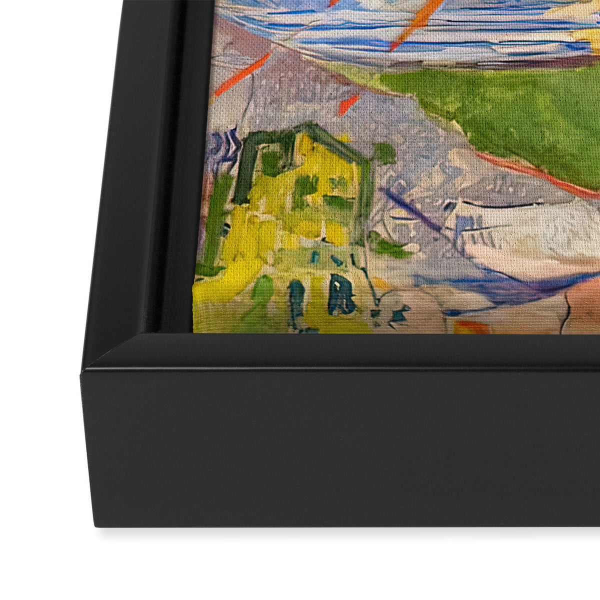 Edvard Munch the sun enhanced with artificial intelligence Framed Canvas Print Gallery Image 3