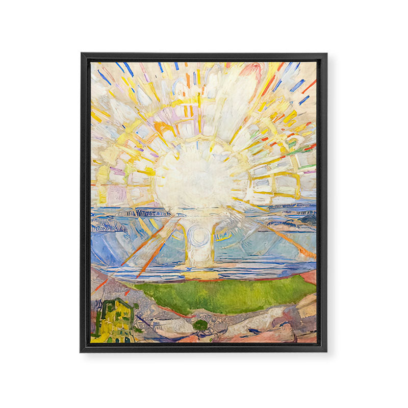 Edvard Munch the sun enhanced with artificial intelligence Framed Canvas Print Gallery Image 6