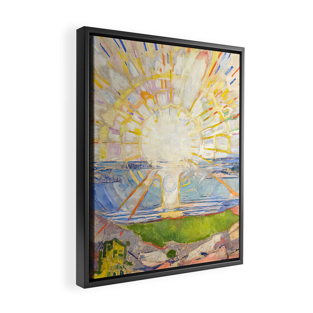 Edvard Munch the sun enhanced with artificial intelligence Framed Canvas Print Gallery Image 2