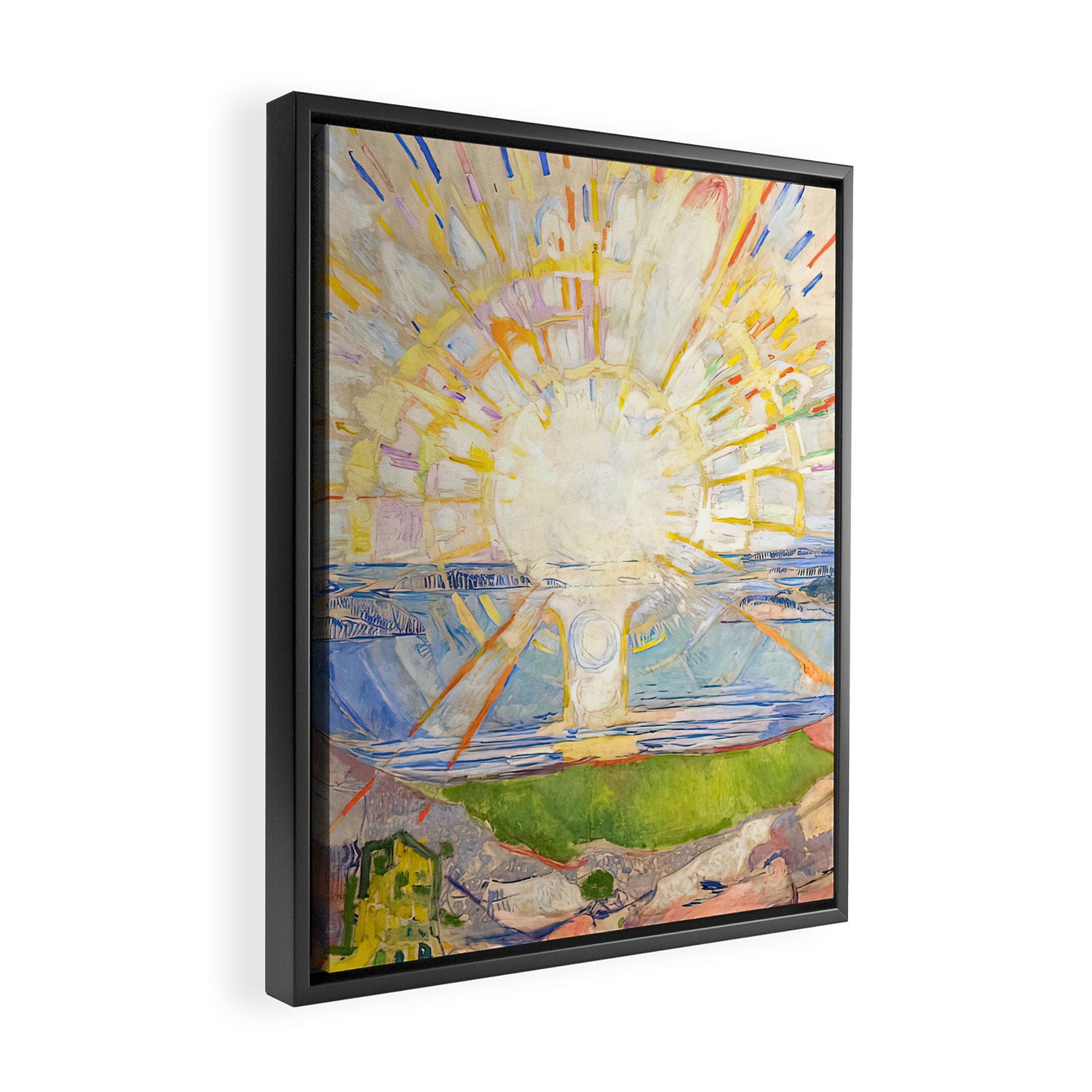 Edvard Munch the sun enhanced with artificial intelligence Framed Canvas Print Gallery Image 2