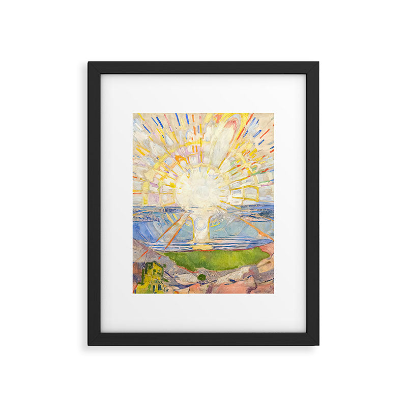 Edvard Munch the sun enhanced with artificial intelligence Framed Art Print Gallery Image 5