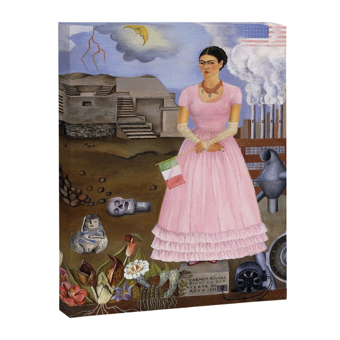 Frida Kahlo Self-portrait on the border line between Mexico and the United States, 1932 Canvas Print Gallery Image 1