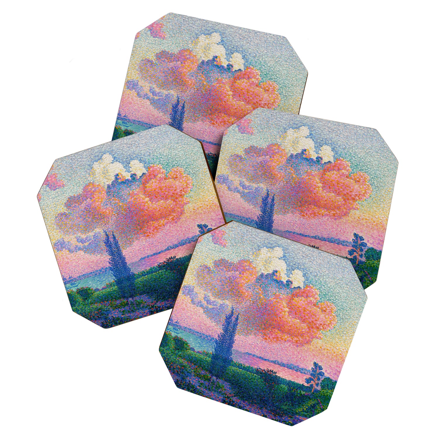 Henri Edmond Cross The Pink Cloud (1896) painting in high resolution  Coaster Gallery Image 1