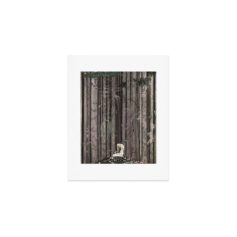 kay nielsen And then she lay on a little green patch in the midst of the gloomy thick wood Art Print Gallery Image 1