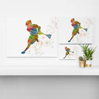 Lacrosse in watercolor Canvas Print Gallery Image 3