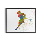 Lacrosse in watercolor Framed Canvas Print Gallery Image 3