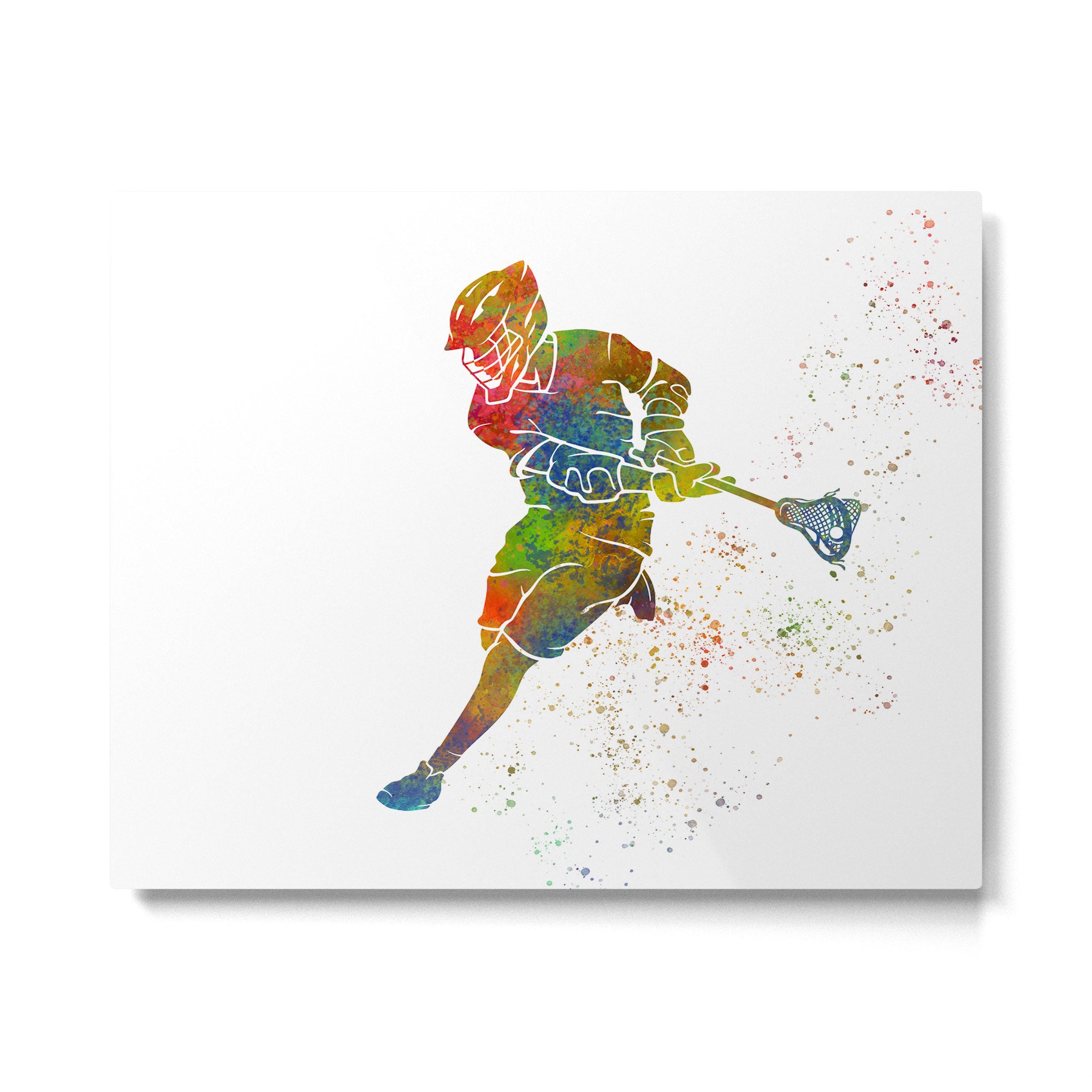 Lacrosse in watercolor Metal Print Gallery Image 4