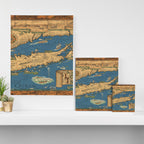 Long Island map.-Vintage Pictorial Map Canvas Print Gallery Image 3
