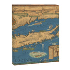 Long Island map.-Vintage Pictorial Map Canvas Print Gallery Image 3