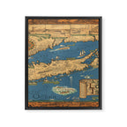 Long Island map.-Vintage Pictorial Map Framed Canvas Print Gallery Image 6