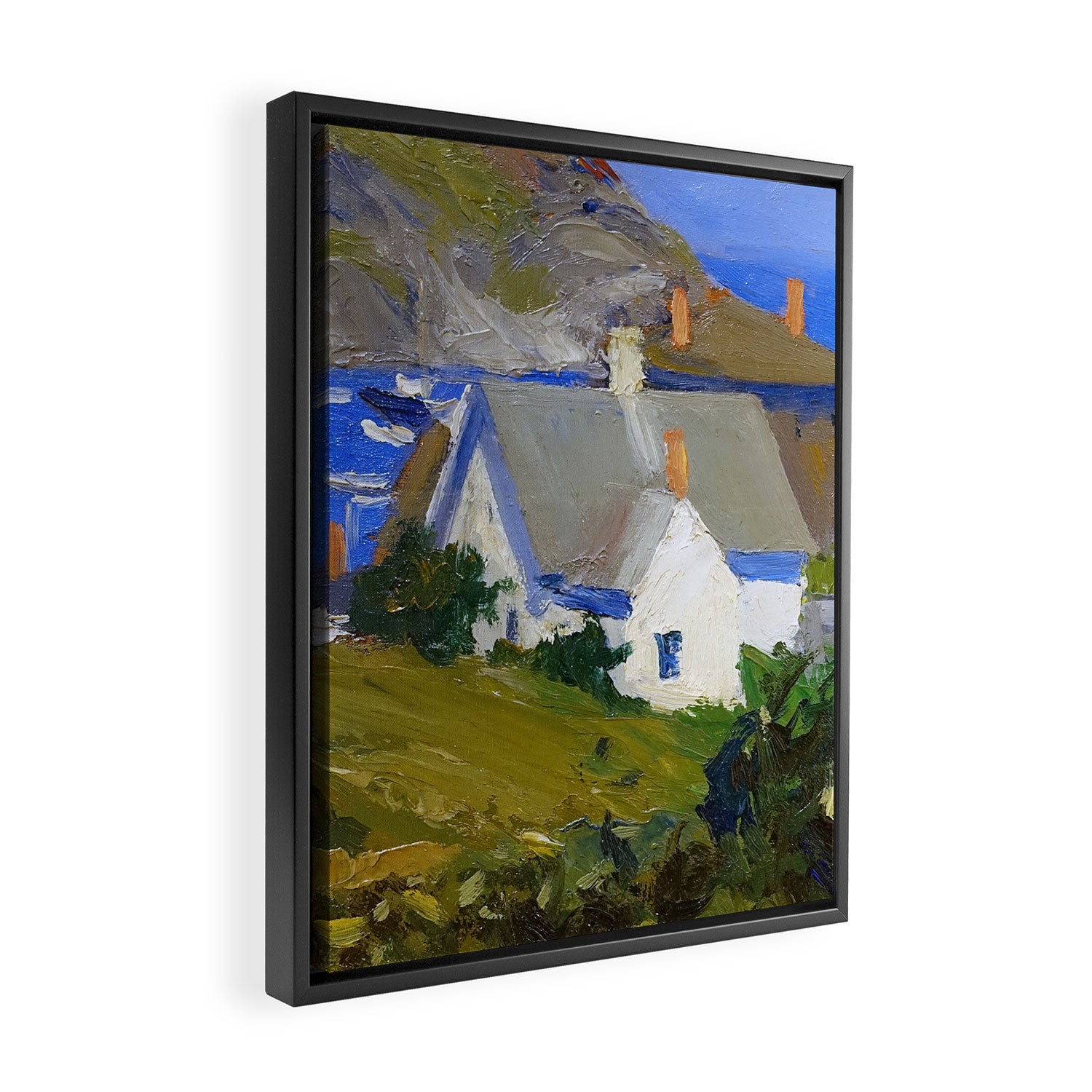 Monhegan Houses Maine by Edward Hopper 1916-1919 Framed Canvas Print Gallery Image 2