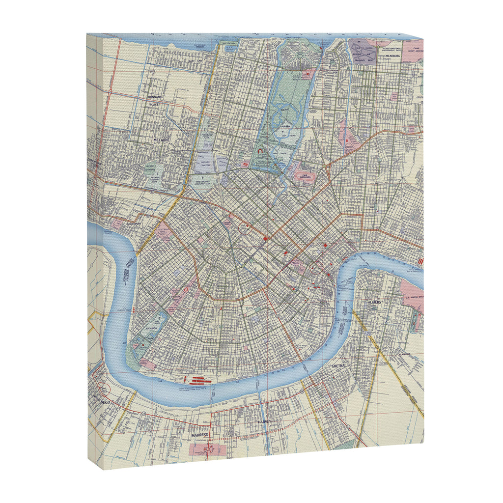 New Orleans Vintage Map Canvas Print Gallery Image 6