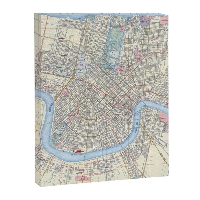 New Orleans Vintage Map Canvas Print Gallery Image 1