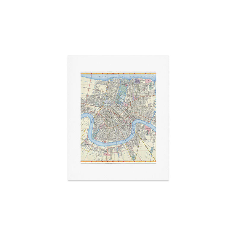 New Orleans Vintage Map Art Print Gallery Image 1