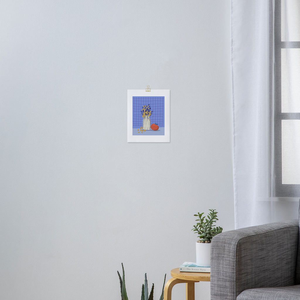 Still life with flowers and fruit Art Print Gallery Image 3