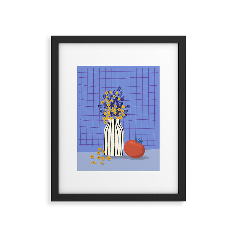 Still life with flowers and fruit Framed Art Print Gallery Image 5
