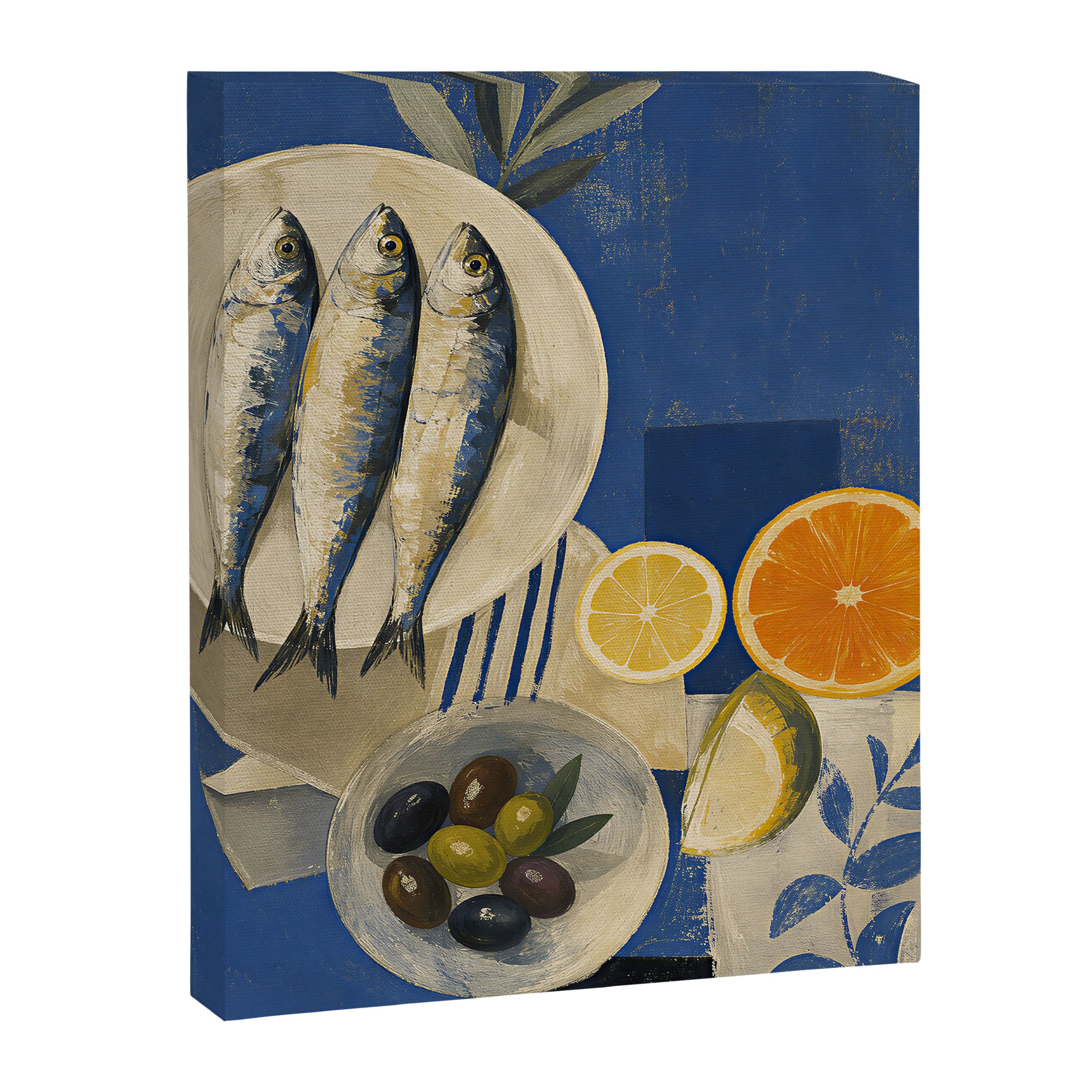 Still Life with Sardines and Citrus Canvas Print Gallery Image 6