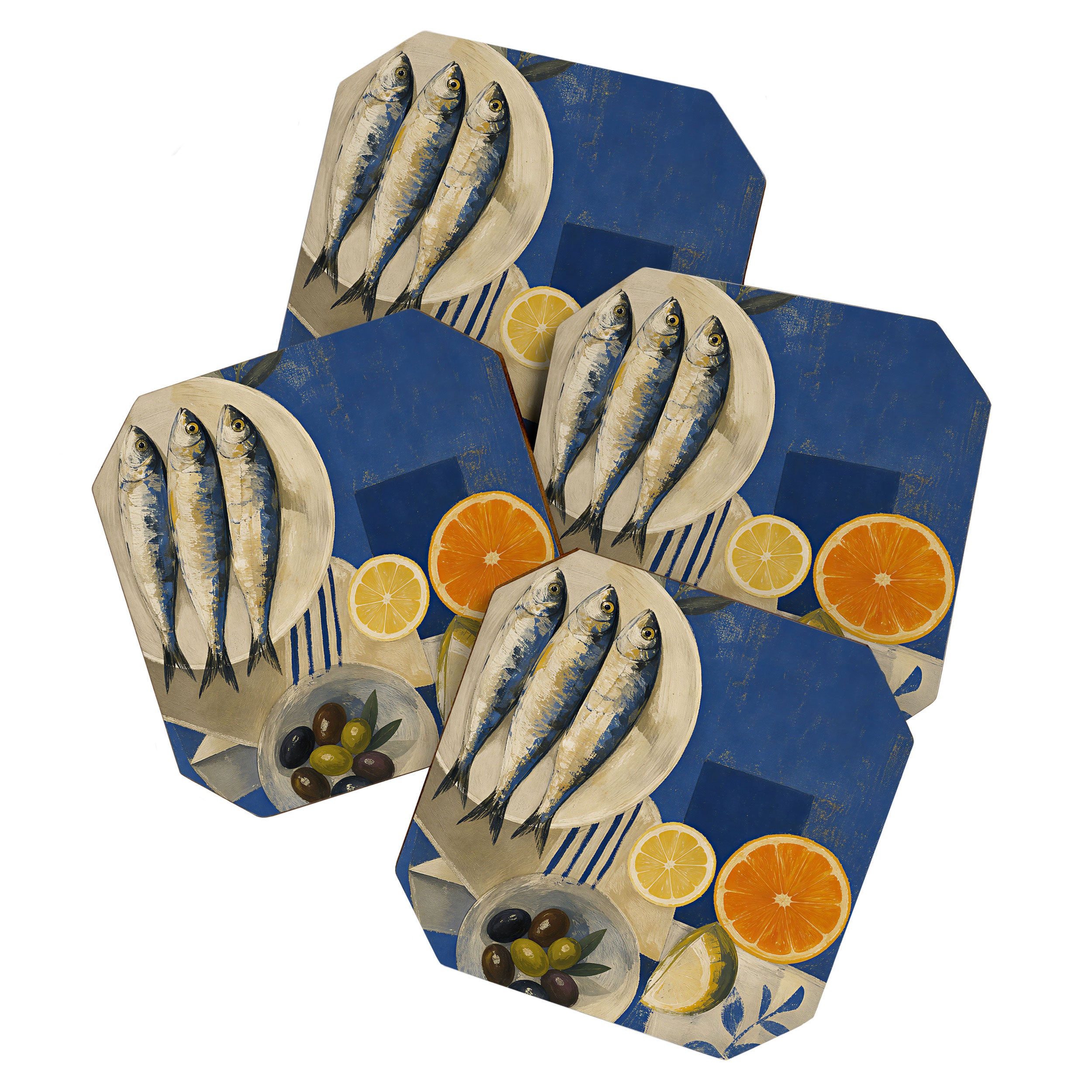 Still Life with Sardines and Citrus Coaster Gallery Image 1