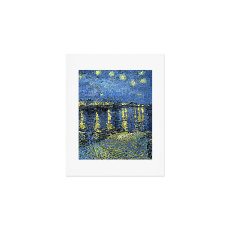 Vincent van Gogh Starry Night Over the Rhone (1888) enhanced with artificial intelligence Art Print Gallery Image 1