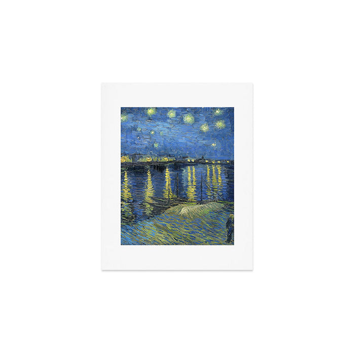 Vincent van Gogh Starry Night Over the Rhone (1888) enhanced with artificial intelligence Art Print Gallery Image 1