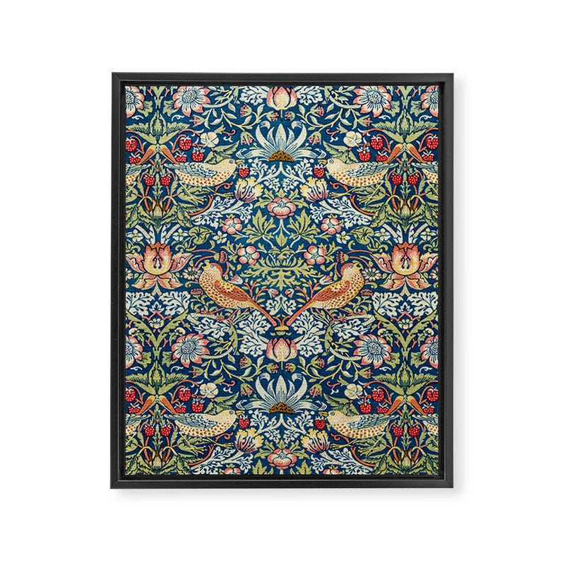 William Morris  Strawberry Thief Special edition 2023 restored with artificial intelligence Framed Canvas Print Gallery Image 8