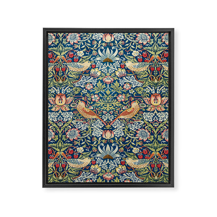 William Morris  Strawberry Thief Special edition 2023 restored with artificial intelligence Framed Canvas Print Gallery Image 1