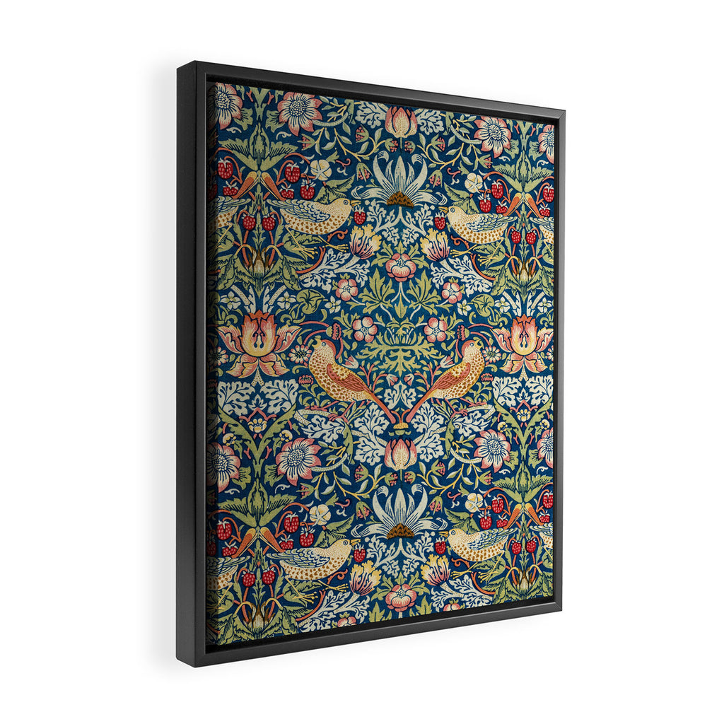 William Morris  Strawberry Thief Special edition 2023 restored with artificial intelligence Framed Canvas Print Gallery Image 2