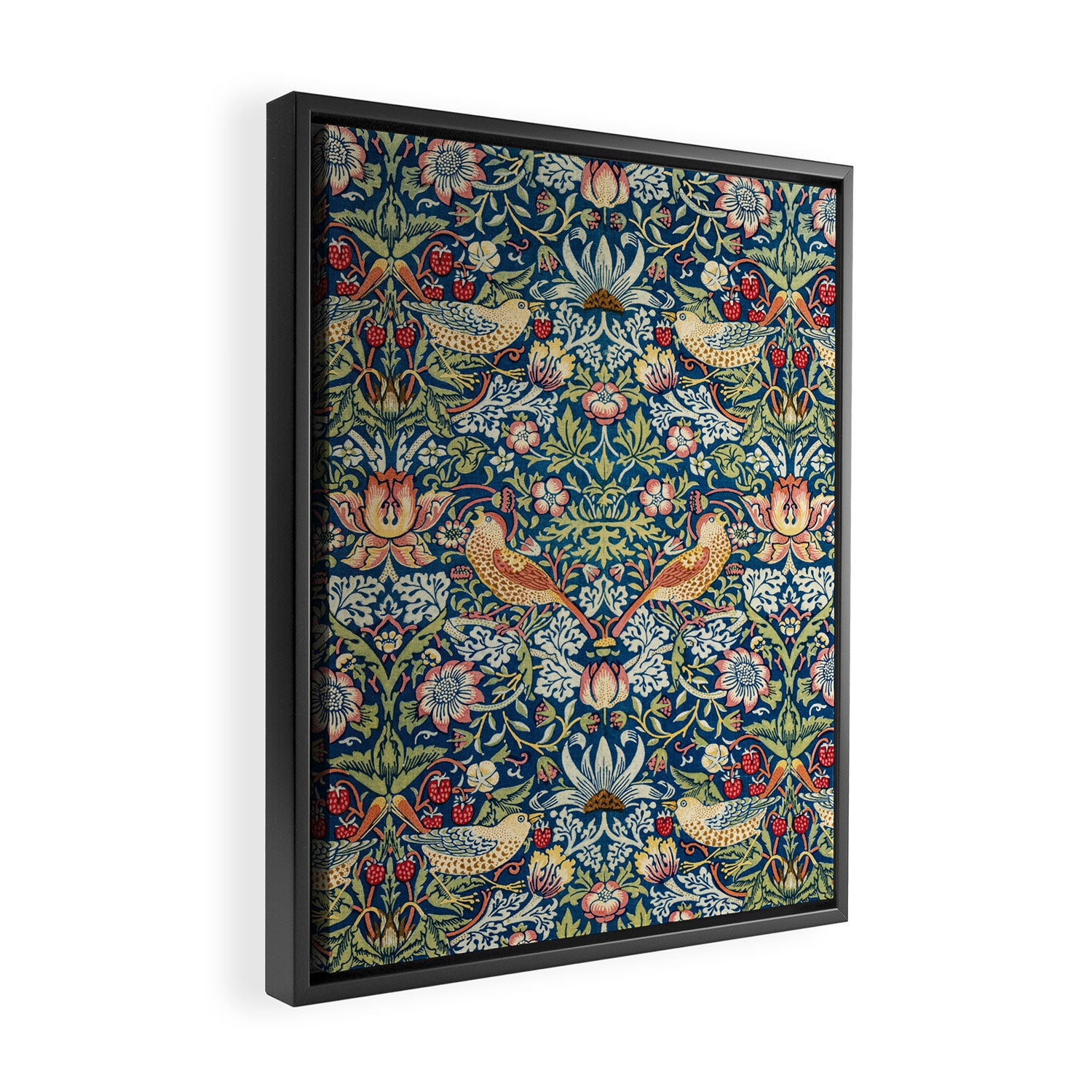 William Morris  Strawberry Thief Special edition 2023 restored with artificial intelligence Framed Canvas Print Gallery Image 2