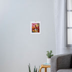 Woman with wine in floral garden Art Print Gallery Image 3