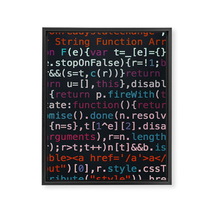 Computer Science Code Framed Canvas Print Gallery Image 1