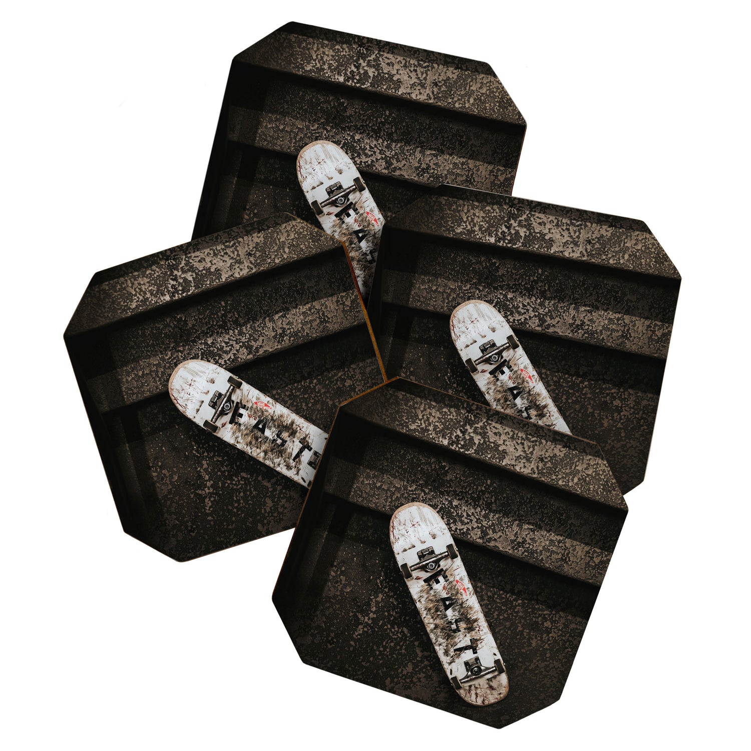 Grungy Skateboard (Color) Coaster Gallery Image 1