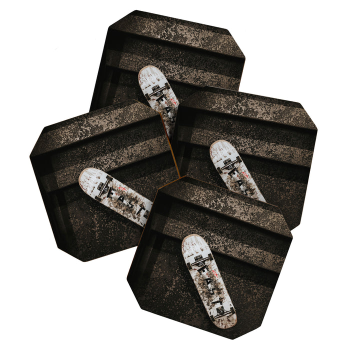 Grungy Skateboard (Color) Coaster Gallery Image 1