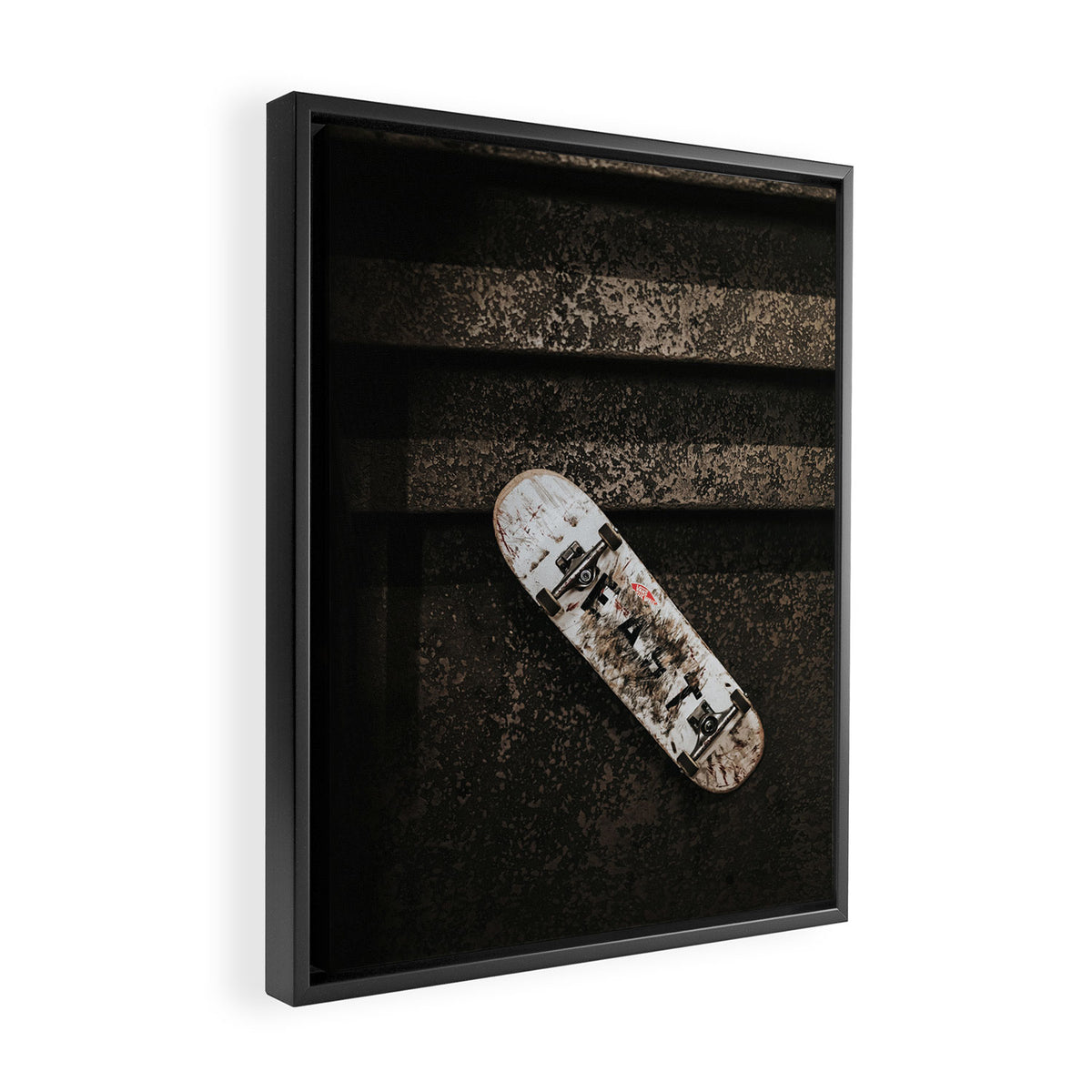 Grungy Skateboard (Color) Framed Canvas Print Gallery Image 2