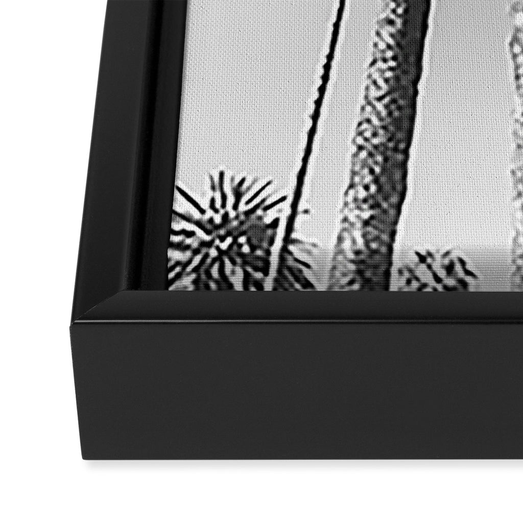 Palm Trees (Black and White) Framed Canvas Print Gallery Image 3