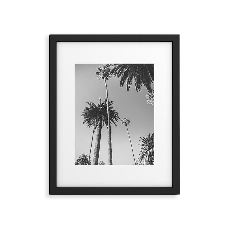 Palm Trees (Black and White) Framed Art Print Gallery Image 5