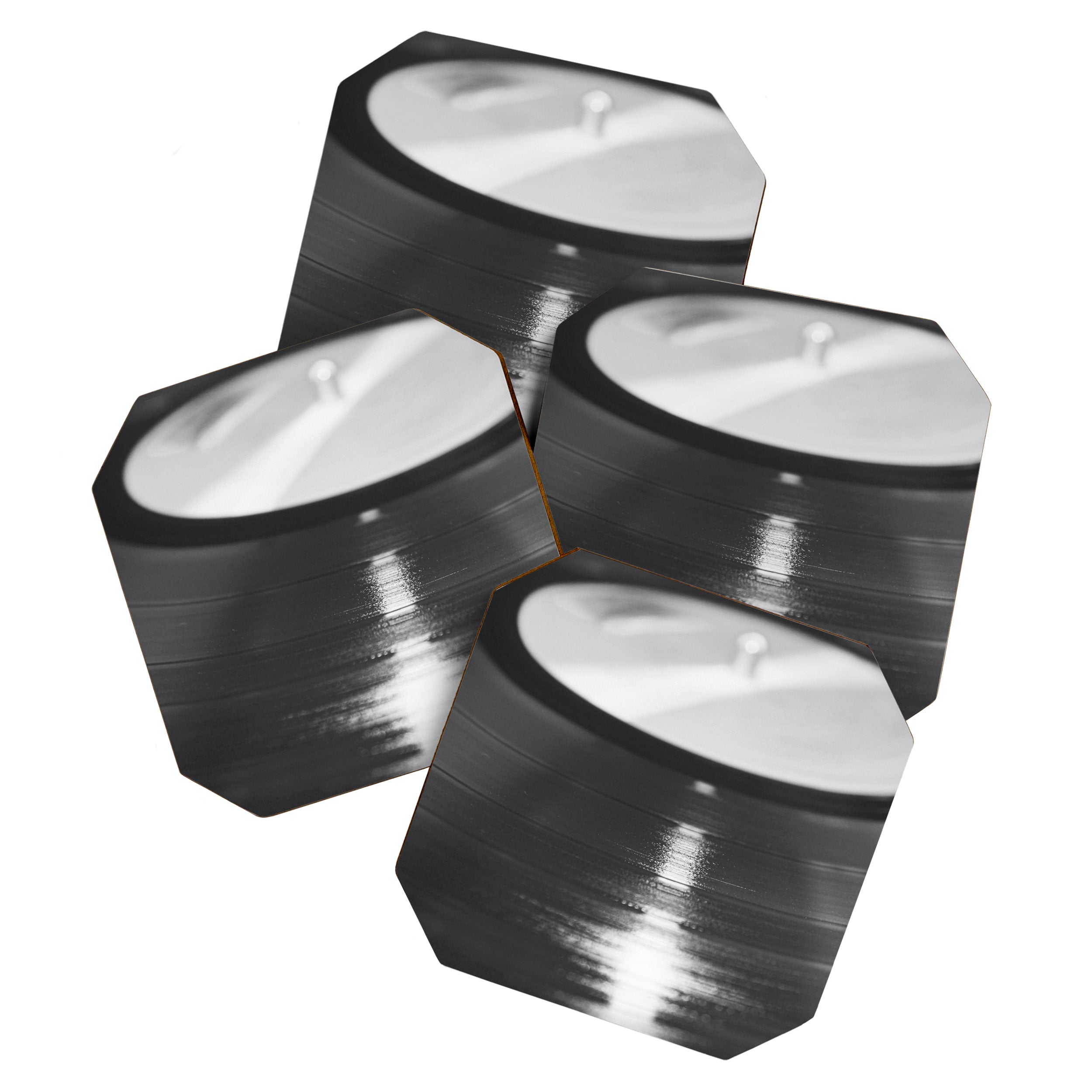 Record (Black and White) Coaster Gallery Image 1