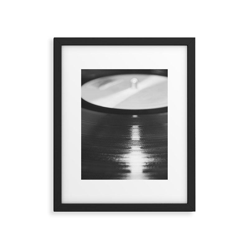 Record (Black and White) Framed Art Print Gallery Image 5