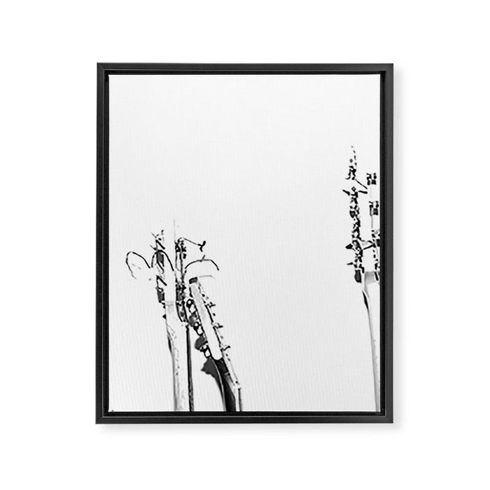 The Guitars (Black and White) Framed Canvas Print Gallery Image 1