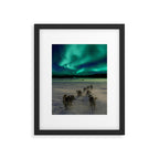 Winter Northern Lights Dog Sled (Color) Framed Art Print Gallery Image 5
